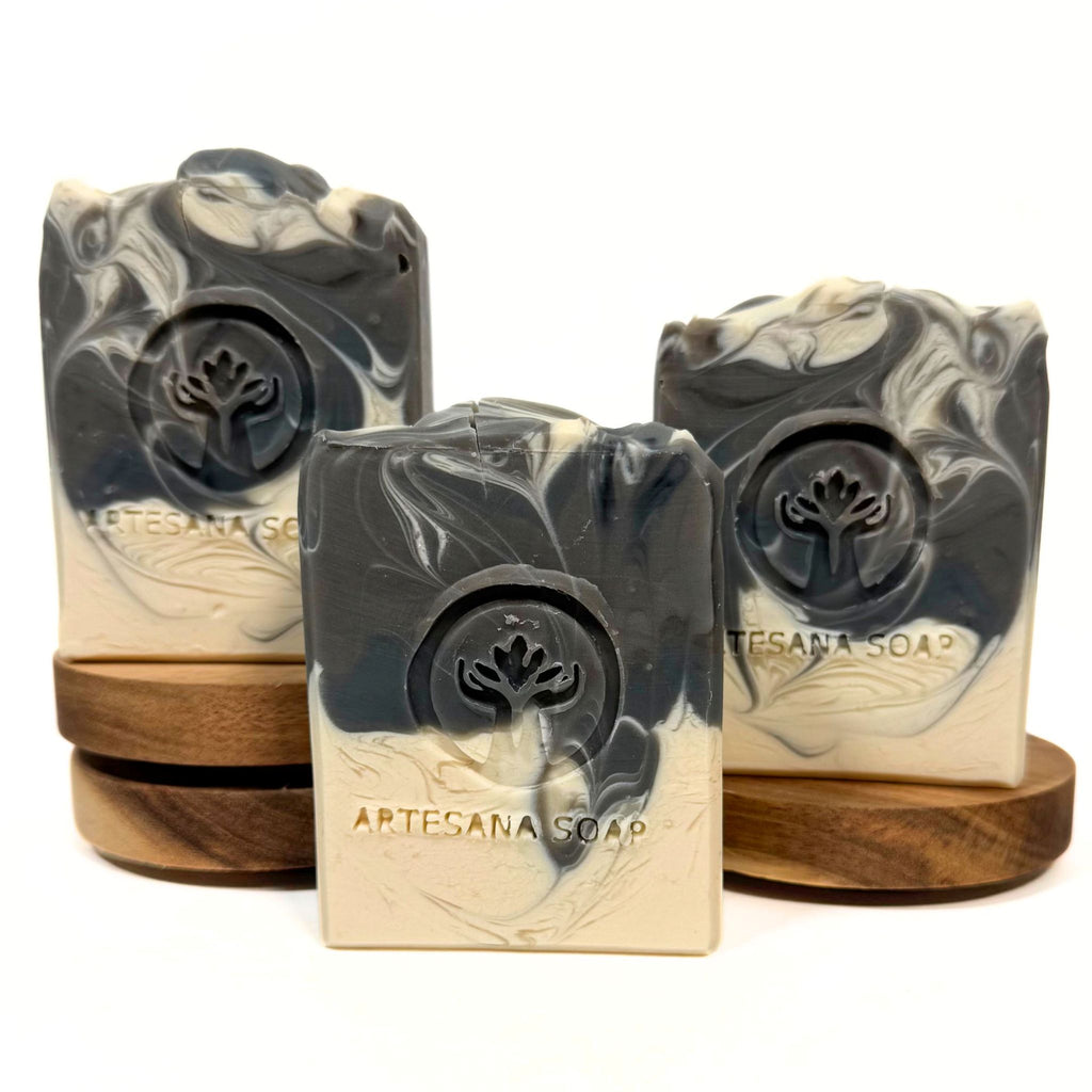 Black Tie handmade artisan soap bar by Artesana Soaps with a bold, warm and earthy masculine-inspired fragrance.