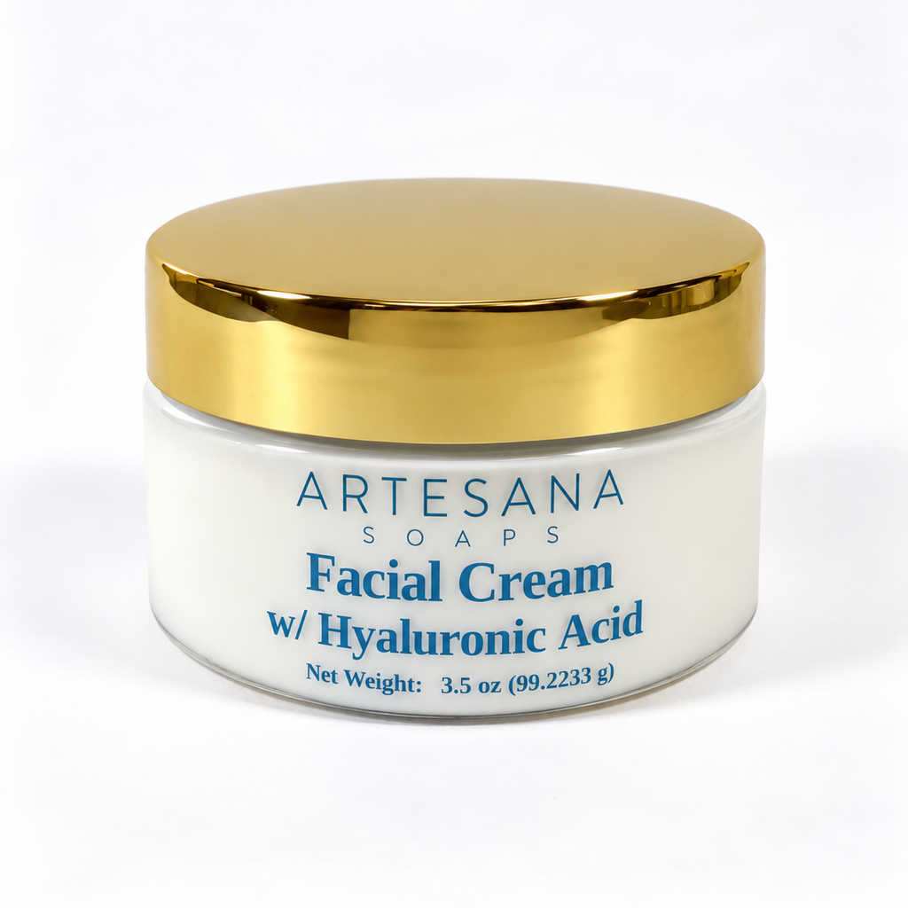 Facial Cream with Hyaluronic Acid-Made by Artesana Soaps
