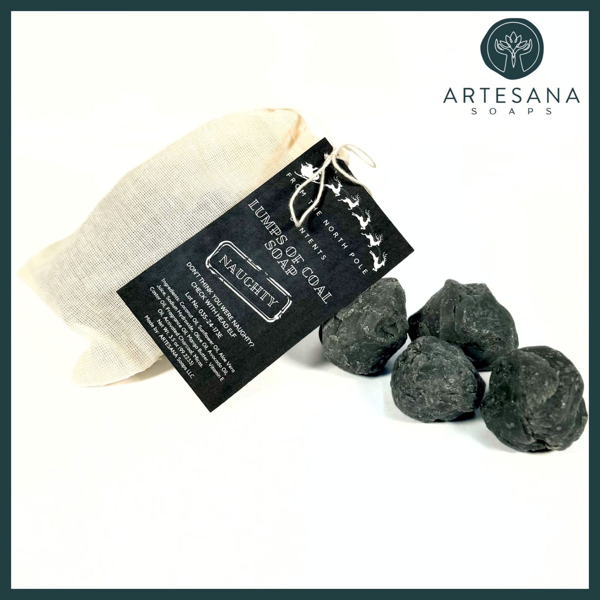 Lumps of Coal Soap - 3.5 oz  Bag