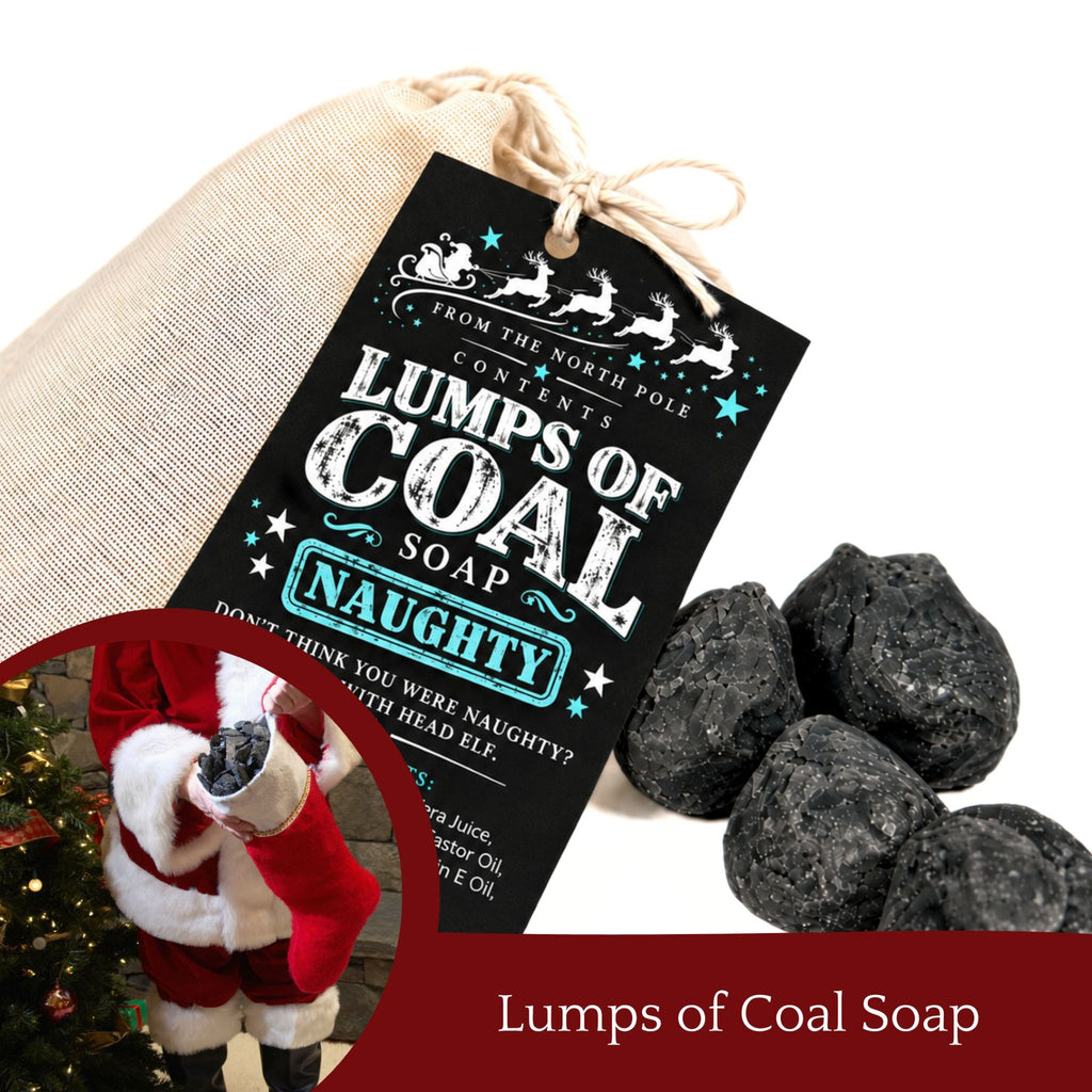 Lumps of Coal handmade soap Christmas stocking stuffer by Artesana Soaps
