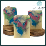 Load image into Gallery viewer, Handmade White Dragon "Soap" Mahjong Soap in Berry Bloom scent by Artesana Soaps
