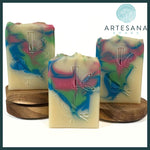 Load image into Gallery viewer, Handmade Bird Bam Mahjong Soap in Berry Bloom scent by Artesana Soaps
