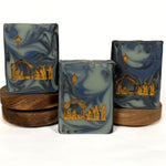 Load image into Gallery viewer, O Holy Night handmade Nativity Christmas soap bar featuring a Christian Nativity design by Artesana Soaps.
