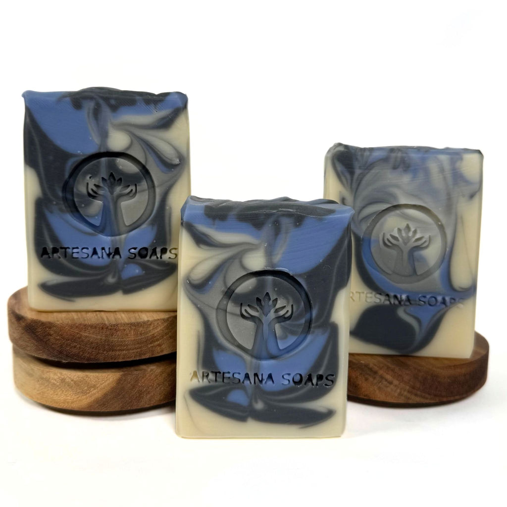 Savage men's cologne-scented handmade soap bar by Artesana Soaps.